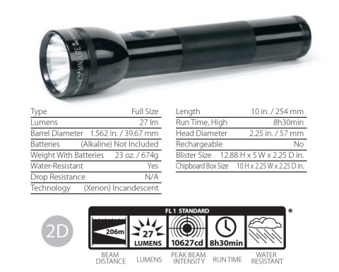 Maglite 2D Black plus LED