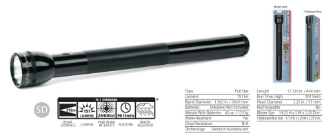 Maglite 5D Black plus LED