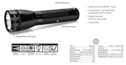 Maglite ML25LT 2C LED Black Maglite ML25LT 2C LED Black